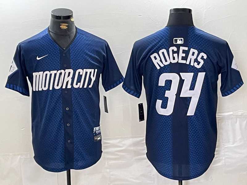 Men%27s Detroit Tigers #34 Jake Rogers 2024 Navy City Connect Cool Base Limited Stitched Jersey->detroit tigers->MLB Jersey